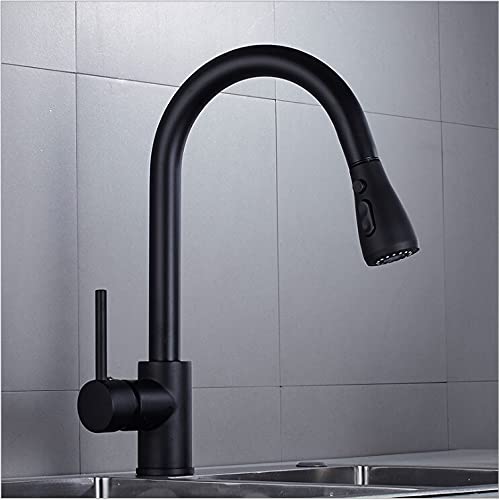 Grifo de lavabo monomando NBYGSC negro alto con caño giratorio 360 vintage