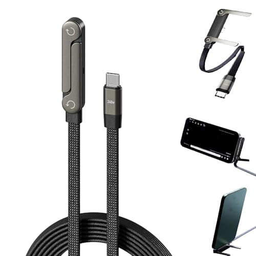 2-in-1 Invisible Holder Charger Cable, 240W Fast Charging Cord wi...