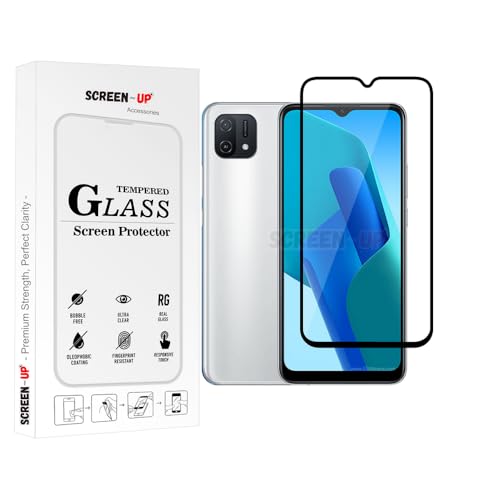 Image of ScreenUp Tempered Glass For Oppo A16e - Ultra Clear, 9H Scratch Resistant, Full Coverage, Easy Install Screen Protector