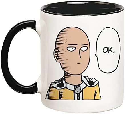 Fonhark - "Saitama One Punch Man Ok Ceramic Mug, Anime Coffee Cup, 11 Oz Novelty Coffee Mug/Cup image 5