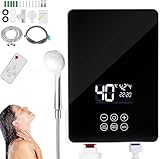 Calentador de Agua Electrico, con Regaderas para Baño y Control Remoto, Boiler Electrico...