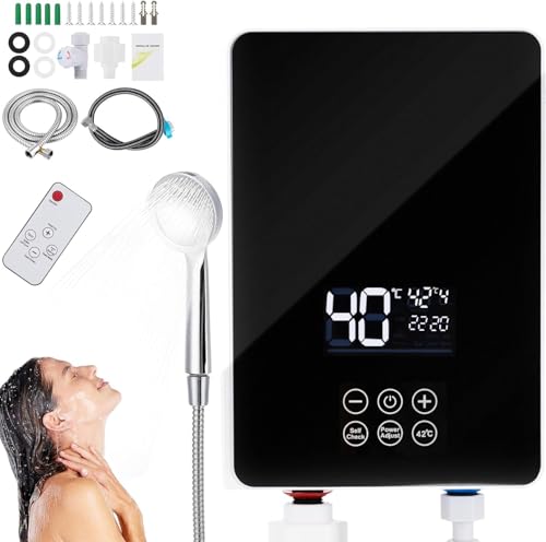 Consejos para Comprar Calentador Solar Walmart los más solicitados. 38 Calentador de Agua Electrico, con Regaderas para Baño y Control Remoto, Boiler Electrico Instantáneo para Hogar Agua Caliente, Temperatura Ajustable, Calentador de Paso sin...