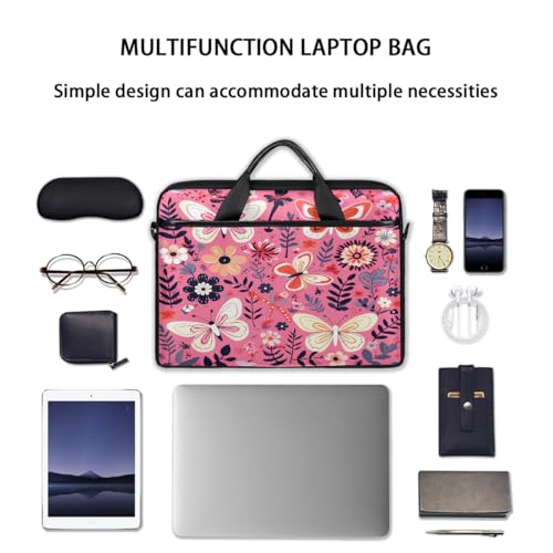 Maletín para portátil 15 pulgadas con diseño floral y mariposas miniatura 7