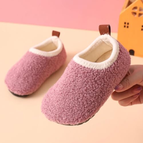 Kids Boys Fuzzy Slippers Flat Ankle House Shoes Childrens Soft Plush Indoor Warm Slippers Lightweight Closed Toe Shoes3