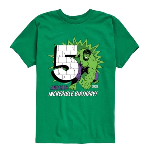 Marvel Hulk - Incredible Birthday 5 - Toddler and Youth Short Sleeve Graphic T-Shirt