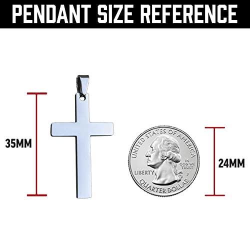 Elite Athletic Gear Baseball Cross Pendant With Chain Necklace - Stainless Steel4