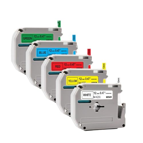 5PK 8PK 10PK MK231�����e�[�v12mm������������PT-90 PT-70 PT-65 PT-85���x���v�����^�[(5PK Mixed Color)