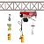 110V Lift Electric Hoist Crane Remote Control Power System, Electric Hoist Zinc-Plated Steel Wire Overhead Crane Garage Ceiling Pulley Winch w/Emergency Stop Switch+2 Straps (220lbs)