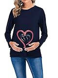 T Shirt Donna Incinta Divertenti Felpe Girocollo Pullover Autunno Inverno Maglie Premaman Manica Lunga Abbigliamento Maternità Camicetta per Gravidanza Blusa Allattamento Sweatshirt Casual Tunica Tops
