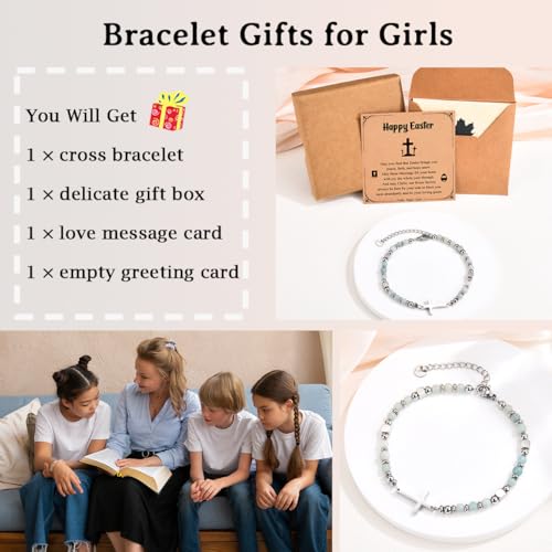 Image of Religious Cross Bracelet for Women Girls, Christian Gifts for Daughter Granddaughter Sister in Christ Friend Niece on Birthday Christmas Easter Valentines Day Graduation
