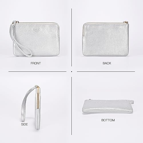 Image of Genuine Leather 4.5 x 6.5 Wristlet Purse for Women, Evening Wristlet Pouch Clutch Bag