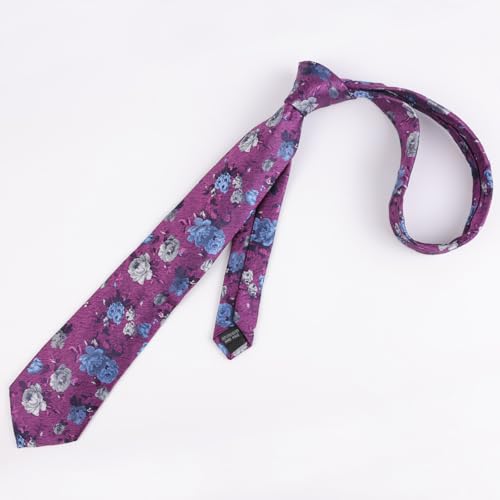Image of Alizeal Mens 3.15'' Colorful Flower Pattern and handkerchief Necktie Set