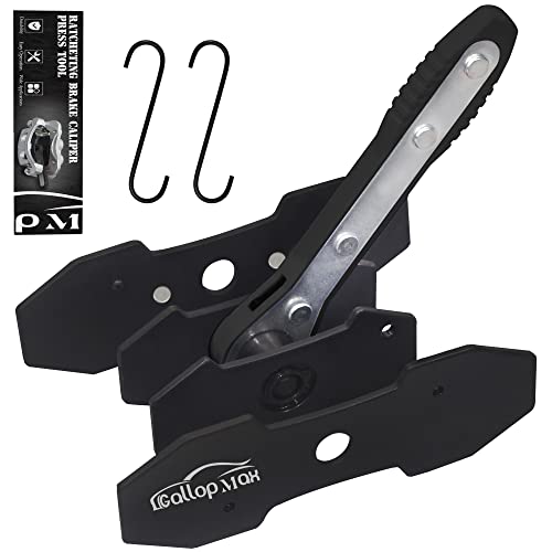 Brake Caliper Compression Tool Brake Caliper Press Tools 360° Adjustable Ratcheting Brake Caliper Piston Spreader Tool With Double Caliper Hangers，Brake Piston Compressor Tool，Black #TOP1