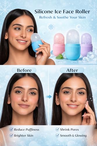 Image of Premium Silicone Ice Roller for Face & Body - Revitalizing Facial Contouring Tool for Natural Glow - Cooling Skin Massager for Tightening, De-Puffing & Acne Relief - Customizable Beauty Skin Care Tool