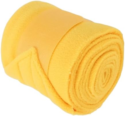 FAUOSWUK Horse Wraps Soft Fleece Leg Bandages for Stable Supplies, Comfortable Support for Equestrian Activities, 4pcs for Horse Riding Enthusiasts (Yellow) — view 8