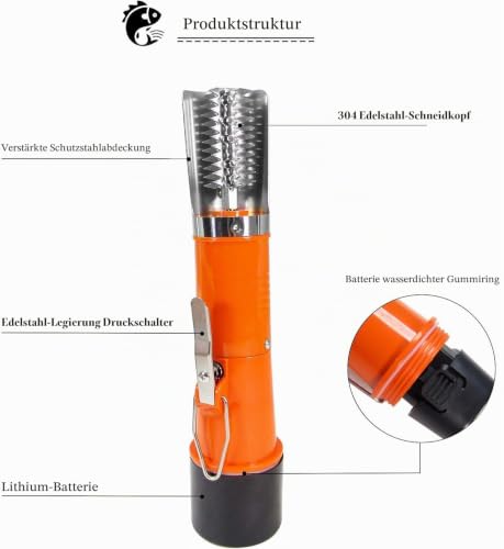 Foto von MXBAOHENG Elektrischer Fischentschupper mit 1 AKKU 12 V 2200 mAh für Küche
