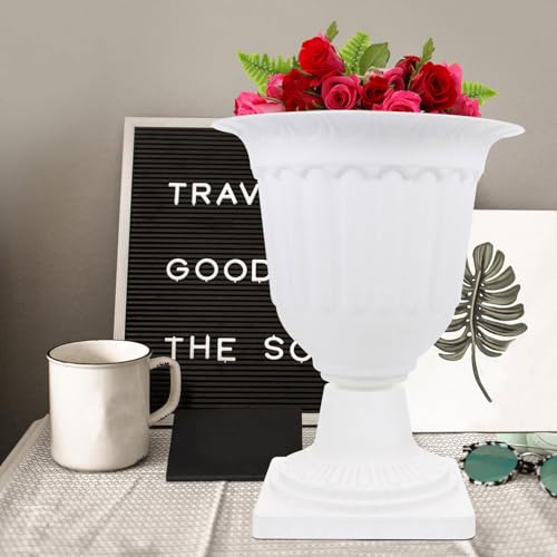 Pot de fleurs romain blanc en plastique pour balcon