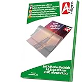 Albyco Buste per laminazione AUTOADESIVE- Foglio di Laminazione A4 (216x303 mm) – Lucido - Spessore 2x80 (160) Microns - 25 Pezzi - Foglio Plastificante - Pouches di plastificatrice