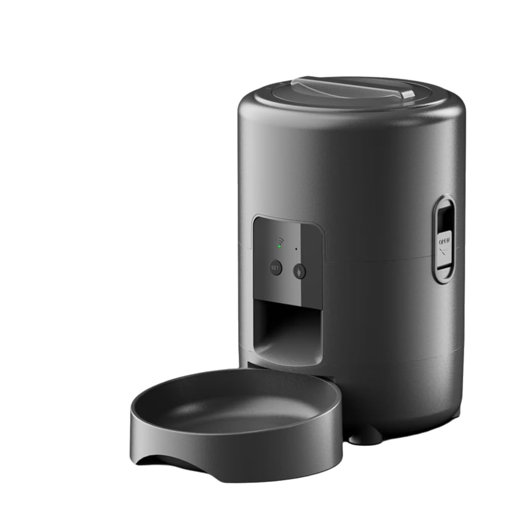 Malloy 2L Automatic Smart WiFi Pulsante Cat Feeder Pet Food Dispenser per Secco per Gatti e Cani Distributore di Crocchette Ciotola per per Animali Domestici