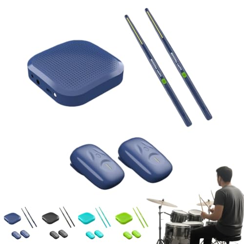 Juego de batería electrónica virtual, juego de baquetas de aire, baquetas eléctricas, tambor de aire con baquetas, pedales, Bluetooth y 8 sonidos, batería eléctrica de mesa para principiantes y