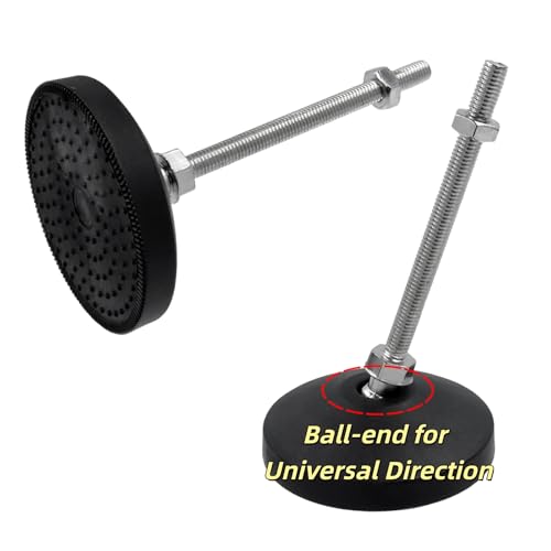 Image of M8x100mm Leveling Feet, 5.2 Inch Height & 880 lb Capacity, Heavy Duty Adjustable Swivel Furniture Glides, Threaded Rubber Feet Levelers for Table, Shelves, Workbench, Cabinet, Machine, 4Pcs