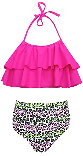 Maillot de bain deux pièces fille au motif floral coloré et confortable