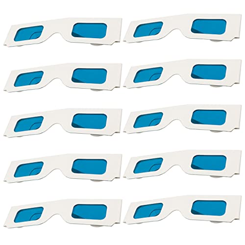 Othmro 20 gafas de anaglifo 3D azules/cian, gafas de visión 3D dimensionales para TV, juegos, DVD, video virtual 3D