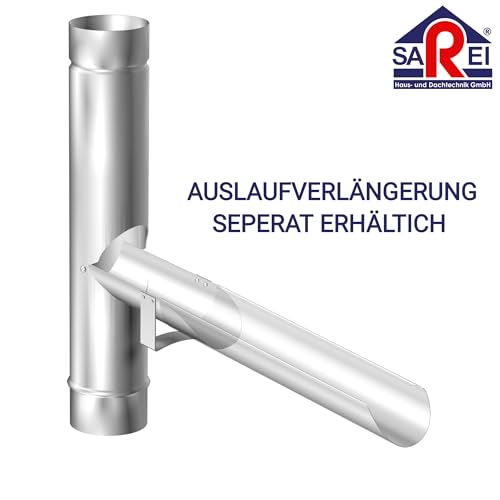 SAREI Haus und Dachtechnik Regenwasserklappe/NW 80 Zink/mit Sieb/Durchmesser von 80 mm/Made in Germany