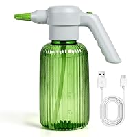 Diivoo 2L Elektrischer Akku-Drucksprüher | 3 Geschwindigkeiten & 2 Sprühmodi (Nebel & Strahl) | Transparenter Wassertank mit Skala | Leichte Pflanzensprühflasche für Garten, Blumen, Kräuter & Unkrau