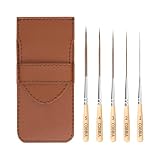Long Liner Brushes - 5pcs Ox Ear Hair Detail Paint Brushes Extra Long Fine Point Tip Pinstriping Scroll Outlining Brush for Watercolor Acrylic Oil