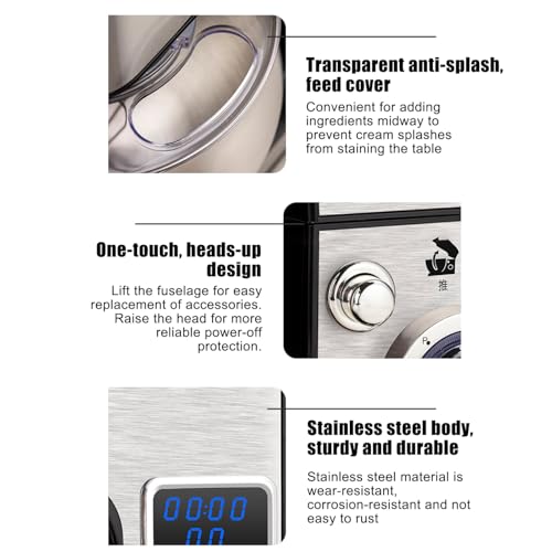 5l Mixers For Baking, 5 In 1 Food Mixers For Baking With Bowl, 3 Types Of Mixers, 6 Speed Control, Led Display, Splash Guard, Juice Blender, Meat Grinder, Stainless Steel Food Mixer Kitchen Basic - Image 5