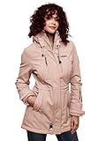 MARIKOO Damen Winter Jacke Winterjacke Mantel Outdoor wasserabweisend Softshell B614 [B614-Zimt-Rosa-Gr.L]