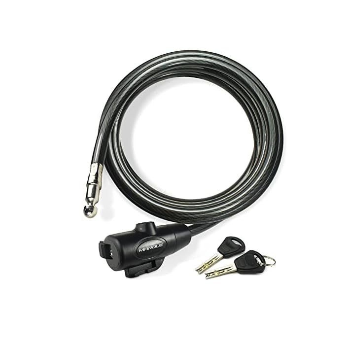 Marque Bike Lock with Key 3/8 (4Ft, 7Ft, 15Ft, 25Ft) Straight Cable Locks with Keys, Anti-Theft Security Cable for Bicycles, Scooters, Kayaks, Paddle Boards, Gates