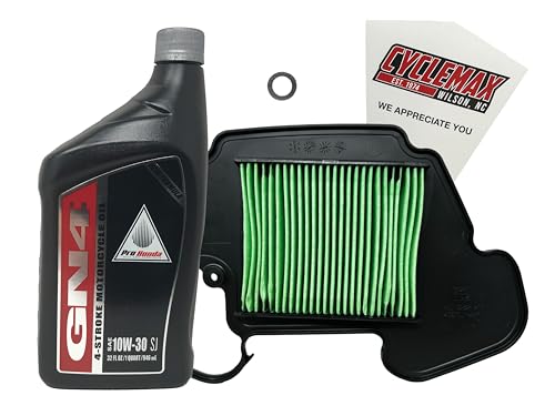 Cyclemax Standard 10W-30 Oil Change Kit compatible with 2014-2020 Honda GROM 125 with Air Filter