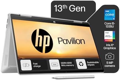 HP Pavilion x360, 13th Gen Intel Core i5-1335U (16GB DDR4, 1TB SSD) FHD, 14”/35.6 cm, Touchscreen 2-in-1, Win 11, Office 21, Silver, 1.51 kg, ek1010TU/1149tu, FPR, 5MP Camera, B&O, Backlit Laptop