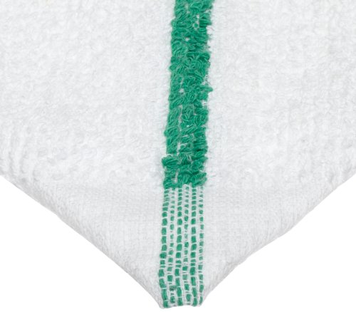 Serviette de bar coton vert rayé pour éliminer les traces d'eau lot de 12