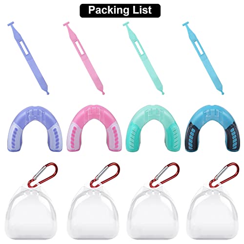 Sports Mouth Guard, 4 Pcs Soft Football Mouth Guard Eva Breathable Mouthguards With Strap & Case For Football Boxing Hockey Rugby Wrestling, Mouth Piece Custom Fit For Adults And Youth Oral Protection #TOP1