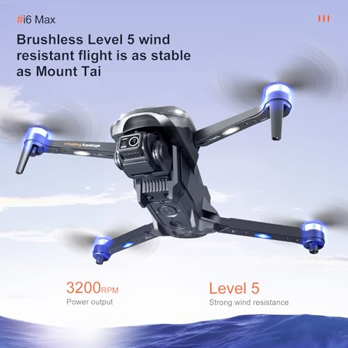 Okyuk I6 Drone With Camera 1080P Hd, Fpv Camera Drone For Kids, 150° Adjustable Lens Foldable Rc Quadcopter, Brushless Motors, Night Vision, Shock Absorbing, Obstacle Avoidance thumb #4