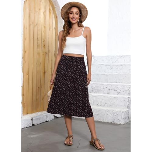 Image of Witsmile Flowy Skirt Elastic High Waist A-Line Skirt with Pockets Bohemia Cover-up for Women 2026 Trendy(S-2XL)