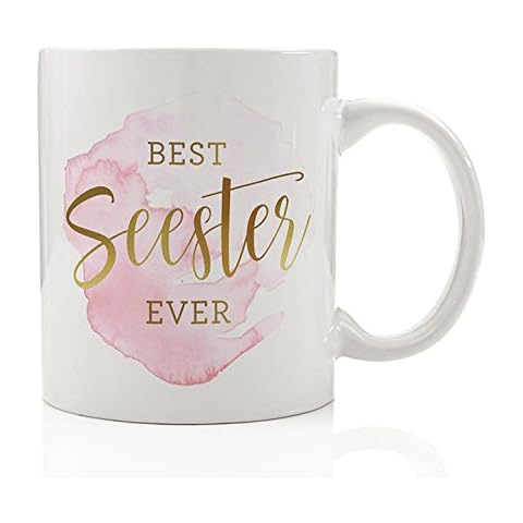 Digibuddha Best Seester Ever Coffee Mug Gift Idea for Funny Witty Sister Stepsister BFF Bestie Fun Cute Present 11oz Novelty Ceramic Tea Cup DM0146_2 Cover