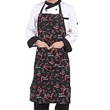 Grembiule per grigliate - Grembiule da cucina per adulti morbido con pettorina regolabile impermeabile con 2 tasche,Grembiuli da lavoro unisex per interni all