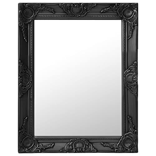Miroir baroque rectangulaire bois noir 50x60 cm miroir mural salon - 2