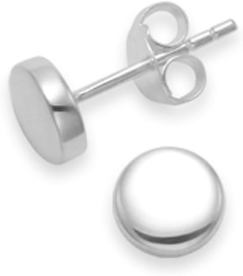 Heather Needham Sterling Silver round Earrings - Highly polished round silver studs - size: 6mm x 2mm deep.Gift Boxed 5340.