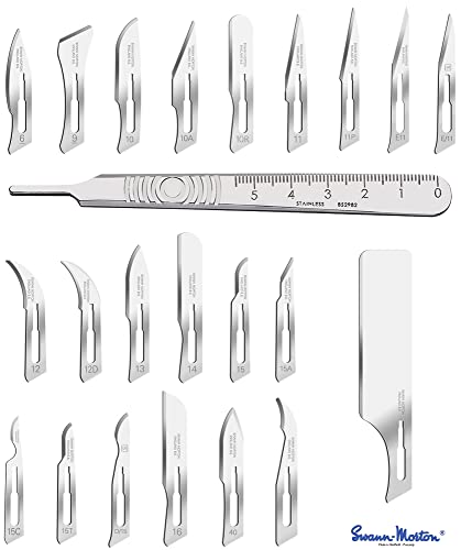42x Skalpell-Klingen Big Set 1x Griff, Kosmetex 21x Mix Figuren Swann Morton Klingen