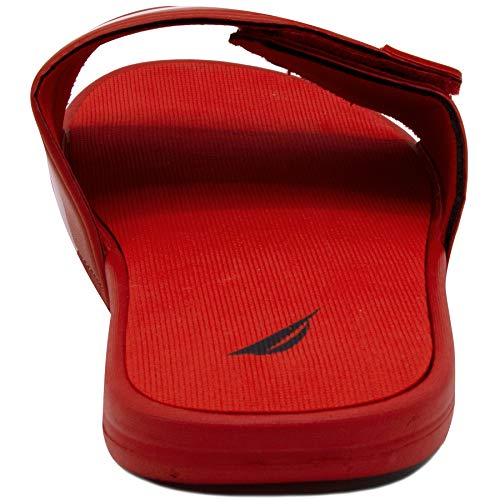 Nautica Men's Bower Athletic Slide, Adjustable Straps Comfort Sandal 2- Red-9 #TOP2