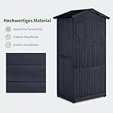 M MCombo Gartenschrank Gartenhaus Holz Wetterfest, Outdoor Wasserdicht Schrank mit Boden, für Außenbereich Balkon Terrasse, Aufbewahrungsschrank mit 2 Bewegliche Regale 74×99×193 cm (Anthrazitgrau)