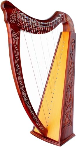 DEURA 35' Diagnol 22 STRINGS NON-LEVERS ROSEWOOD HARP + BAG + Tunning Key Irish Celtic Lap Folk DH-800
