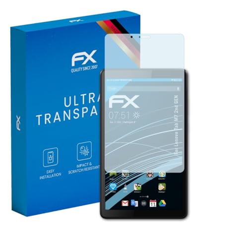 atFoliX Lámina Protectora de Pantalla compatible con Lenovo Tab M7 2nd GEN Película Protectora, ultra transparente FX Protector Película (2X)