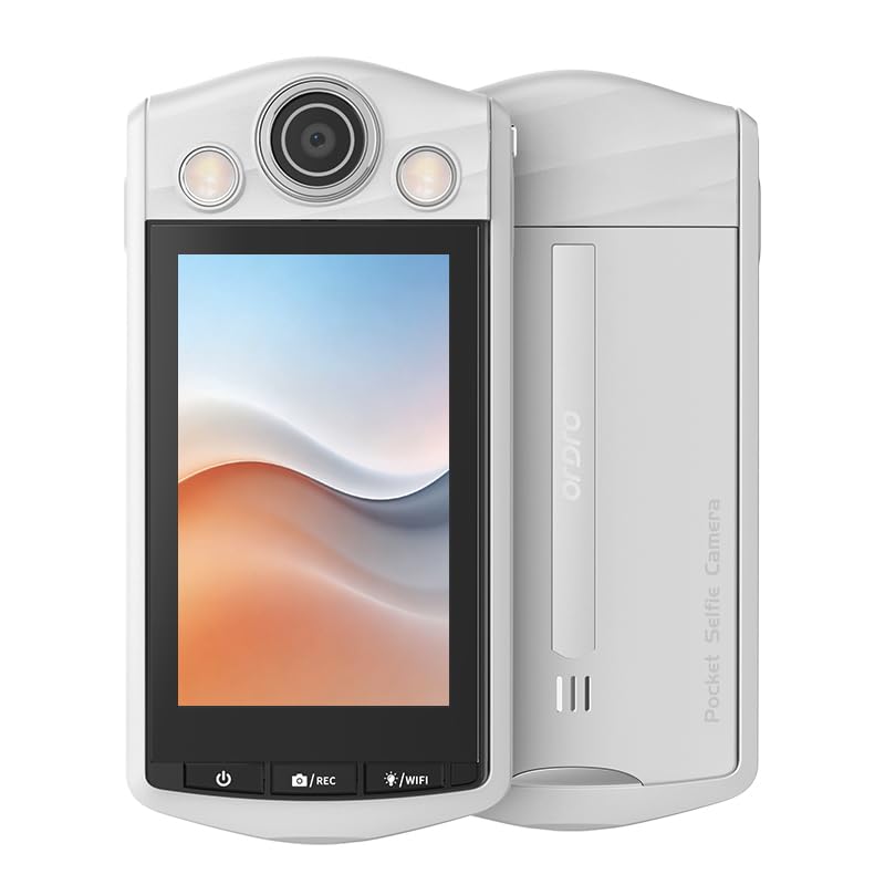 ORDRO VS3 4K Selfie Camera with 360° Flip Touch Screen, 64MP Vlogging Video Recorder for YouTube, Auto Focus Compact Digital Photography Device for Beginners, 16X Zoom with Remote & WiFi (White)-image-10