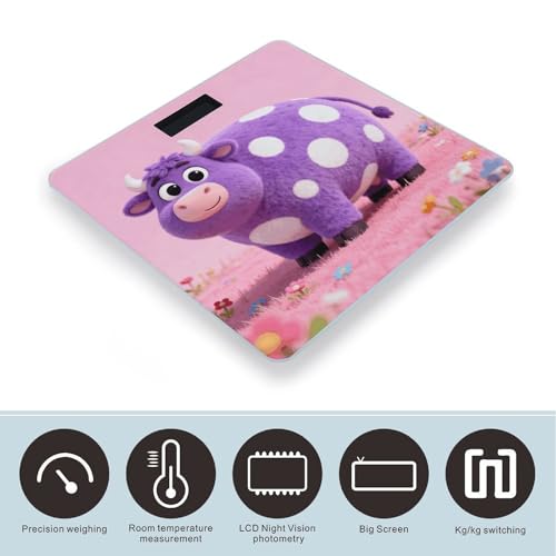 Báscula digital de baño precisa y estable color Cow Purple miniatura 3